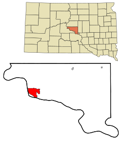 Hughes County South Dakota Incorporated and Unincorporated areas Pierre Highlighted